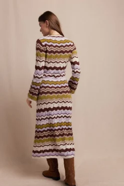 Vestido punto ondas multicolor